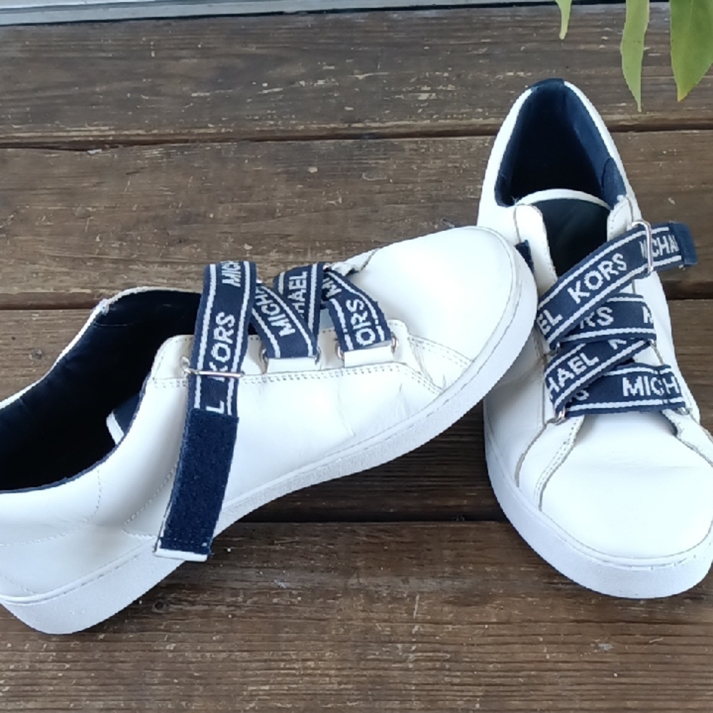 SOLD ON EBAY!Michael Kors White and Blue Sneakers